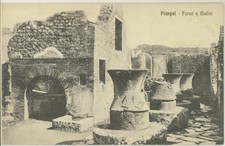 POMPEI -NAPOLI -FORNO E MULINI CARTOLINA D'EPOCA