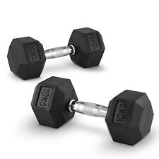 MANUBRI ESAGONALI PESI PALESTRA DA 5 A 15 KG PESI PROFESSIONALI GOMMATI PALESTRA