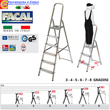Scala Domestica FACAL in Alluminio 3 4 5 6 7 8 Gradini Portata 150 Kg 1 Rampa