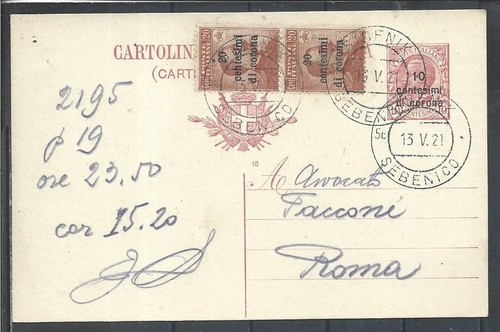 1921 trentino 30c 20c su - 1921, 30c/20c