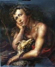 Antico Dipinto Olio su Tela