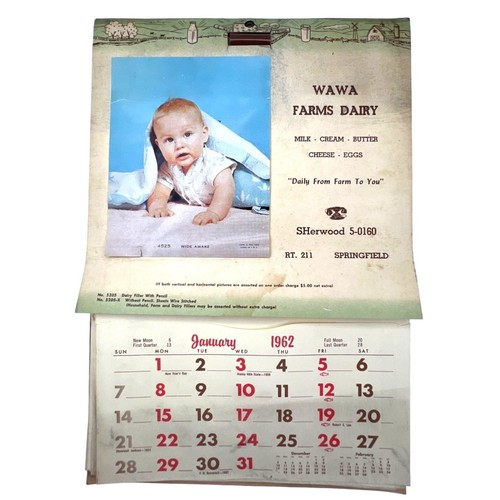Calendario 1962 originale
