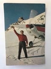 Autografo HERMANN GEIGER (†1966)-Svizzera-pilota ghiacciaio-Rega-Ordine cavalleresco-PK/AK