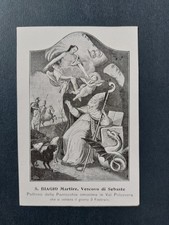 santino cromo holy card S. Biagio Martire Vescovo di Sebaste in Val Polcevera GE