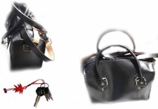 Bauletto nero tracolla pelle - bauletto,