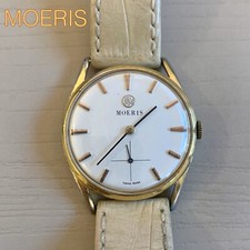 OROLOGIO WATCH DA POLSO MOERIS SWISS MADE VINTAGE VERA PELLE DA COLLEZIONE RARO