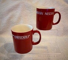 Set of 2 Vintage Retro Red Nescafe Coffee Mugs in good condition