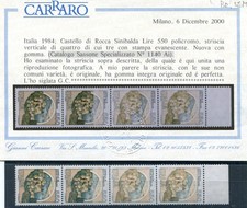 Castelli Lire 550 varietà stampa evanescente