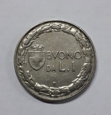 1924 REGNO MONETA BUONO DA UNA LIRA