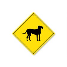 Insegna metallo cane - in,
