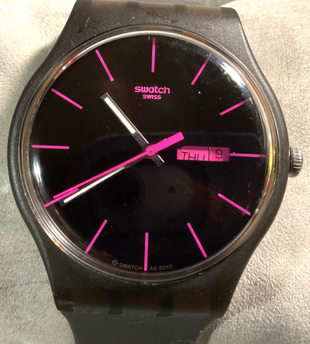 Swatch vintage 41mm - nero, con