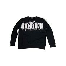 ICON Felpa Uomo Nera Girocollo