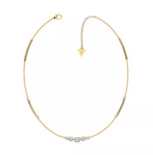 Collana Guess Donna Acciaio Dorata Centrali Zirconi Bianchi _JUBN01