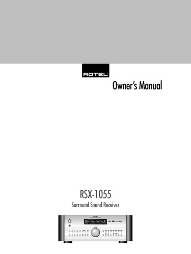 Rotel rsx 1055 - rsx-1055, ricevitore