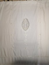 TENDA PANNELLO RICAMATA IN MISTO LINO, COLORE NATURALE. HCM 320 LCM 230. 