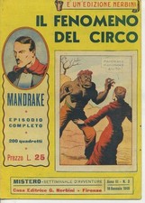 MISTERO N° 3 DEL 1948 MANDRAKE IL FENOMENO DEL CIRCO EDIZIONE NERBINI