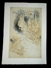 QUADRO disegno calcografico torchio B. MUNCH  danish artist tegning kunst