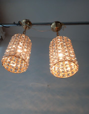 Coppia lampadari in ottone e