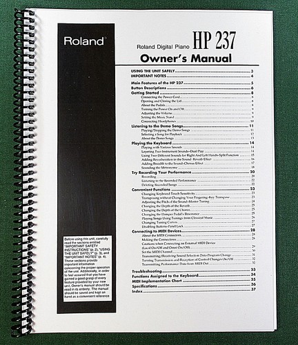 Roland 237 owner s - roland, owner's