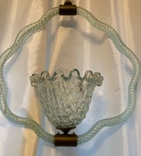 BAROVIER E TOSO MURANO LAMPADARIO IN CRISTALLO AZZURRO ANNI 40