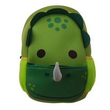 Zainetto verde dolce Dinosauro con corno per bambini. Scuola e tempo libero.