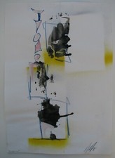 Sergio DANGELO (Milano 1932) FINESTRE Tecnica Mista opera surrealista cm 42x30