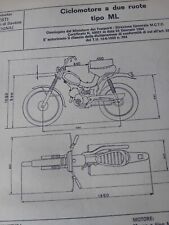 TESTI ML 50 TUBONE SCHEDA Omologazione ORIGINALE 1980 ASI FMI MOTOCLUB 