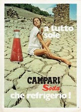 CAMPARI SODA A TUTTO SOLE CHE REFRIGERIO ! PUBBLICITA ANNO 1971 ANNI 70 !