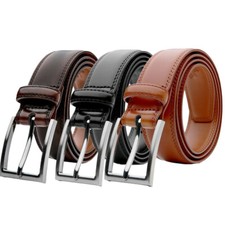 Cintura Da Uomo In Pelle Cintura Firmata Vera Fibbia Pantaloni Neri Marroni ☆