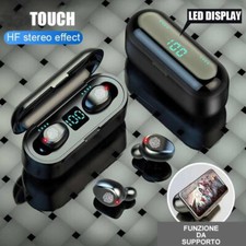 AURICOLARI BLUETOOTH SENZA FILI CUFFIE WIRELESS SPORT ANDROID IPHONE TOUCH LED