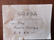OMEGA LIBRETTO - GARANZIA D' ORIGINE FINE ANNI 50 PER OROLOGIO IN ORO