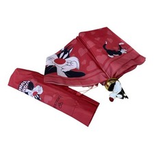 BRACCIALINI OMBRELLO CORTO Tascabile APERTURA MANUALE Looney Tunes Silvestro B03