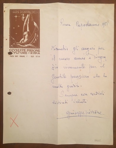 Lettera autografa giuseppe - autografa,