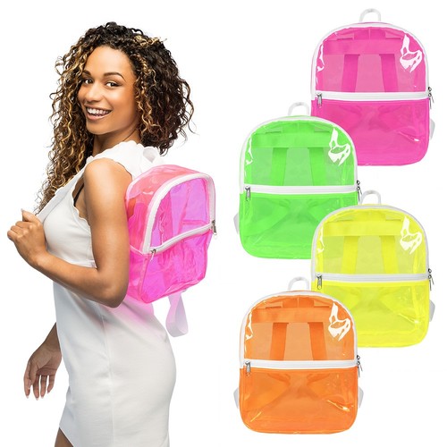 Zaino neon trasparente rosa - zaino,