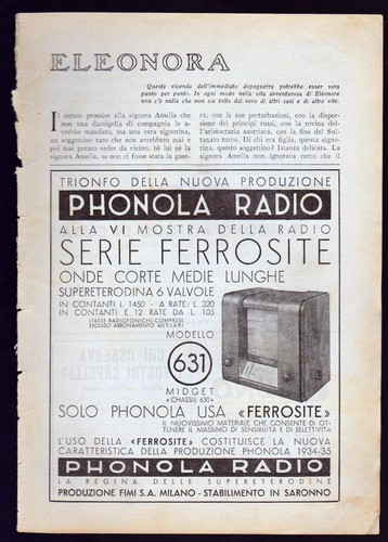 Phonola radio serie ferrosite - phonola,