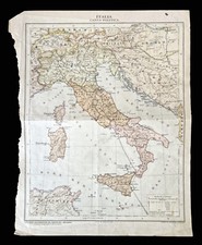 Cartina dell'Italia politica, a colori - De Agostini, Novara, circa 1930