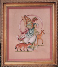 SCHEMA A PUNTO CROCE FATA FARFALLA CON ANIMALI CROSS STITCH  SU USB DVD MICRO SD