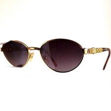 occhiali da sole VERSACE g42 oval sunglasses vintage brown gold medusa 90s gray