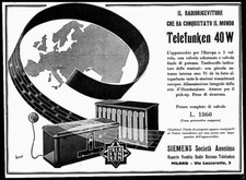 PUBBLICITA' 1930 TELEFUNKEN