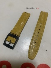 Swatch cinturino Originale Giallo In Pelle X Chrono/scuba/automatic Nuovissimo