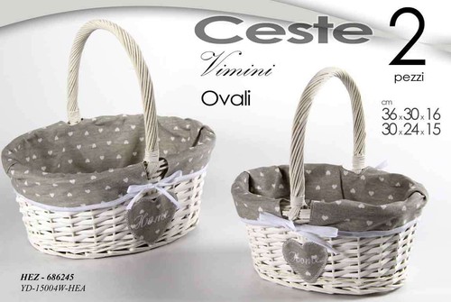 Ceste vimini bianco - 2, con
