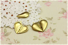   1pz charm  apribile meta cuore portafoto ciondolo color oro 25*15MM in ottone