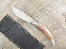 COLTELLO ARTIGIANALE SARDO  da scuoio 18 CM ARBURESA CORNO di MUFLONE lama 8 cm