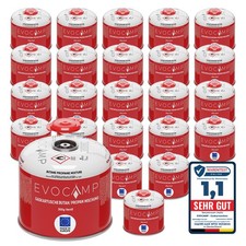 EVOCAMP 24x Cartuccia Gas Butano/Propano 300g, Cartuccia a Vite per Weber Q100/1200