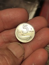 Periziata Splendida 5 lire delfino 1956 Repubblica Italiana 