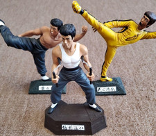 Statua Bruce Lee statuina ridipinta set 3 pezzi senza scatola oggetto raro