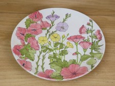 vecchio PIATTO IN CERAMICA ERNESTINE SALERNO decoro floreale dipinto mano rotto