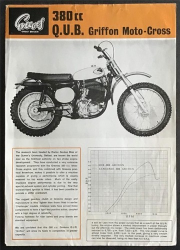 Greeves 380cc qub griffon moto - greeves,