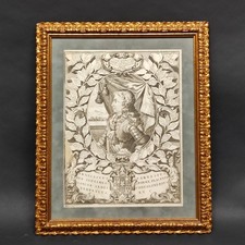 Incisione raffigurante Francesco Farnese disegno Coronelli