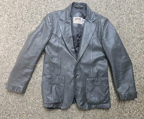 Blazer pelle grigio schott - pelle,